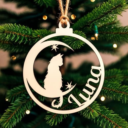 Adorno Navideño Personalizado de Madera, Bola Decorativa con Copos de Nieve, Ornamento para Árbol de Navidad con Nombre Personalizable (Modelo 5)