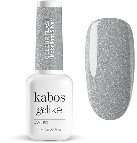 Kabos UV Nagellack Silber UV/LED Lack Gelike Flash Moonlight Silver 8ml | Hybridlack Nail Art