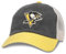 American Needle NHL Hanover Trucker-Mütze, Netzstoff, verstellbarer Riemen, Spittsburgh Pinguine (Elfenbein/Schwarz/Gold), Einheitsgröße