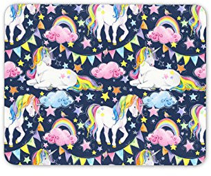 Destination Vinyl Ltd Beautiful Unicorn Rainbow Mouse Mat Pad - Horse Pink PC Computer #8354