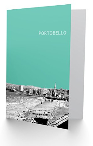 Wee Blue Coo Portobello Edinburgh Scottish Landmark Teal Greetings Card
