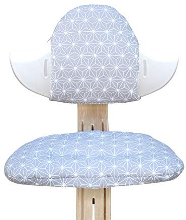 Blausberg Baby - Sitzkissen Set für Nomi Hochstuhl von Evomove - Happy Star Grau