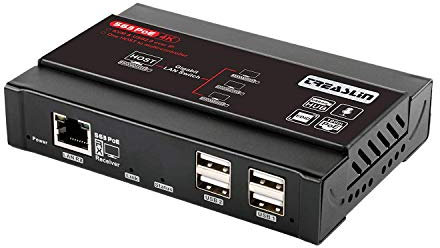 TreasLin 4K KVM HDMI Extender Splitter Ricevitore over IP Lan Ethernet CAT5 CAT5E Cat6, da 1 a molti, supporto tastiera/mouse, estensione hub USB 2.0, TSV563-RX