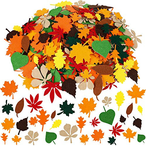 528 Stück Aufkleber Ahorn aus Filz, selbstklebend, Herbstblätter, Aufkleber, Ahornblatt, Dekoration für Herbstblätter, für Bastelprojekte, für Thanksgiving-Party