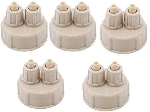 Good News CO2-Generator für Aquarien, Kohlendioxid-Reaktor, für Aquarien, zum Selbermachen, schnell drehbarer Flaschenverschluss, Luft-Diffusor, Generator-Teil, 5 Stück/Kunststoff