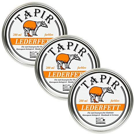 TAPIR - Lederfett farblos in Weißblechdose - 200 ml - 3er Pack