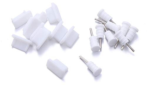 Hemobllo 10 Pairs Mobile Transfer Cover Tiny Phone Headset Wireless Charging Port Cleaning Tool Wireless Headset Usb c Port Cover Usb Charger Heaphones Headphones Mini Protector White