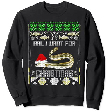 AAL I want for Angeln Fisch Angler Strick Look Advent Herren Sweatshirt