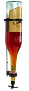 ich-zapfe PRIMA Portionierer mit Halterung - 2,0 cl = 20 ml - Wandhalter 3,0 Liter Kunststoff Schwarz - Schnapsspender, Cocktail Zubehör, Bar Utensil