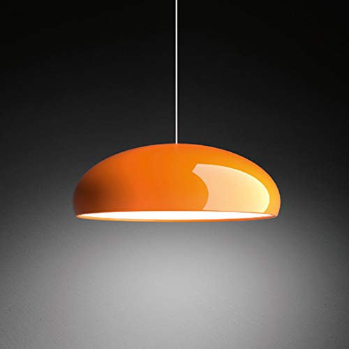 E27 LED Kronleuchter Pendelleuchte Minimalistisch Design Lampen Modern Esszimmer Küchen Cafe Bar Wohnzimmer Büro Schlafzimmer Rund Hängelampe Verstellbar Strahler Deko Kunst Beleuchtung Ø45cm (Orange)
