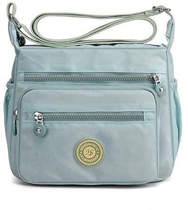 Gelory Lässige Umhängetasche für Damen, Nylon, wasserdicht, verstellbarer Riemen, Reise-Kuriertasche, Schultertaschen und Geldbörsen, lichtgrün, Einheitsgröße, Retro