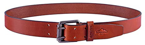 Alpenleder Gürtel - Modell: MOSEL (Handgefertigt) - Nachhaltiges Bio-Leder aus regionaler Landwirtschaft | Gürtel für Damen & Herren, Ledergürtel *Fair Produziert* (Cognac, 100 cm)