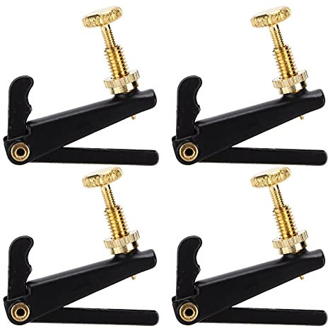 Afinadores Finos para Violín, 4 Uds., Tornillo Dorado, Afinador Fino, Ajustador de Cuerdas de Metal, Accesorios Musicales para Violines Acústicos 3/4 4/4