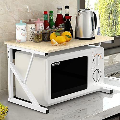 Drumm Support de Four à Micro-Ondes Étagère de Rangement pour Micro-Ondes Multifonctio étagère de Stockage Étagère de Cuisine Support Tablette,Blanc