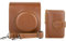 MUZIRI KINOKOO Case Album Set for Fujifilm Fuji/Fuji Instax Mini 12 Instant Film Camera, PU Leather Fuji Mini 12 Case with Shoulder Strap and 3 Inch Album in 28 Pockets - Retro Brown