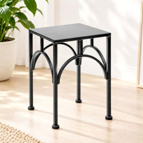 DanDiBo Blumenständer Metall Schwarz Eckig 96449 S 28 cm Pflanzenständer Blumenhocker Beistelltisch Blumensäule Modern Pflanzenhocker (Höhe 28 cm / S)