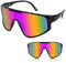 OULIQI TR90 Fahrradbrille Polarisierte Sonnenbrille,Sportbrillen Herren Damen UV400 Sportbrille Schnelle Brille mit Wechselgläser für OutdoorSportarten Fischen Radfahren Laufen (PINK) (Rosa)