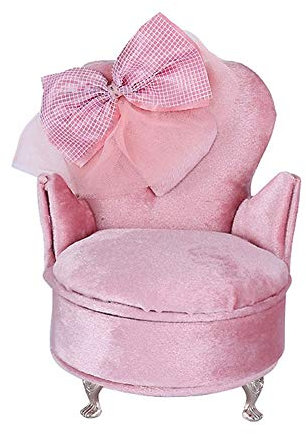 BONOOL Schmuckkästchen, Samt-Ministuhl, Schmucktruhe mit Spiegel, Schmuck-Organizer für Ringe, Ohrringe, Halskette, Schmuckkästchen für Damen