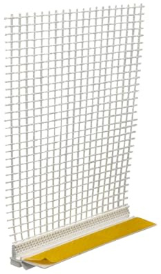 30x Handelskönig Anputzleiste mit Gewebe & Lippe 9 mm, 200 cm, WDVS | TPE-Weichlippe plus ETAG-geprüftes WDVS-Gewebe 165 g/m², verschweißt, dicht & rissfrei, für Innen & Außen bis 9 mm