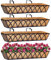 HFHOME 4Pcs 30/76.2cm Wall Trough Rail Planters, Large Hanging Flower Baskets with Coco Liner and Adjustable Brackets, Metal Railing Planter Box for Window Box Porch Balcony Fences