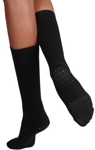 Dance Socks with Silicone Turning Grips and Spin Spot - Contemporary Dance Socks Ballet Flat for Girls and Women in Nude and Black