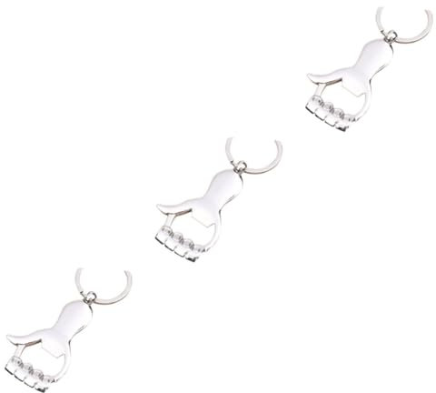 TOPBATHY 3pcs Palm Shape Bottle Opener with Keyring Silver Bottle Opener Portable for Camping Outdoor