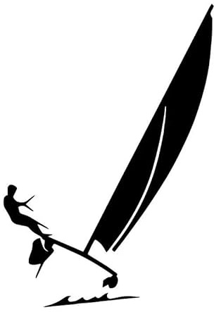 Lay U Home 11.9CMx17.61CM Katamaran Hobie Cat Segeln, Ozean, Auto Aufkleber Decor Auto-Styling Vinyl Decoral Schwarz/Silber