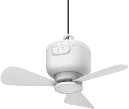kwoifioy Petit ventilateur de plafond USB 3 vitesses portable à suspendre pour dortoir avec 3 feuilles pour les pannes de camping, la maison