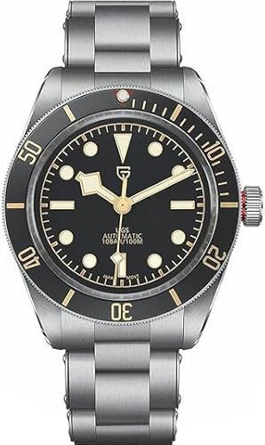 Pagani Design BB58 Herren Armbanduhr Luxus Herren Automatikuhr NH35 Kaliber Blau Kristall Edelstahl Leuchtend Selbstaufzug 100M Wasserdicht Taucheruhr, Pd-1671-Black-V2