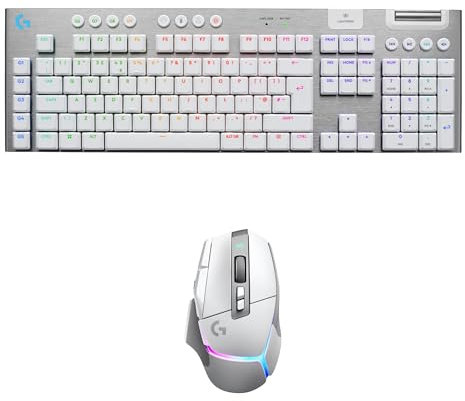 Logitech G G915 X LIGHTSPEED Low-Profile Wireless Gaming Keyboard, Double-Shot PBT Keycaps, GL Brown Tactile Switches - PC/Mac, QWERTY UK, Logitech G502 X PLUS LIGHTSPEED Wireless RGB Gaming Mouse