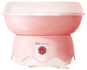 CASEGO Zuckerwattemaschine für den Haushalt, klein, vollautomatisch, selbstgemacht, Baumwolle, Blumenfarben, Zuckerspielzeugmaschine, Retro (Pink)