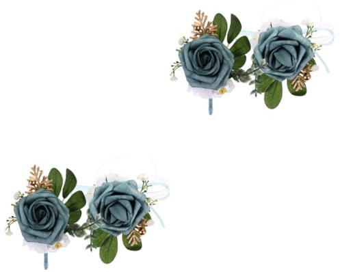 RORPOIR 2sätze Kunstblumen-ansteckblume Und Handgelenk-corsage Für Hochzeit Teiliges Set Für Braut Und Bräutigam Für Hochzeiten Partys Und Besondere Anlässe Sanftem