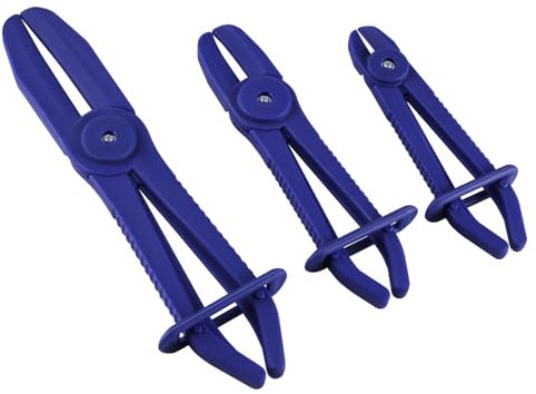 TIOMIOSEA Schlauchklemmen Zange 3 tlg Schlauch Klemmzange Schlauch Abklemmzange Satz zum Abklemmen von Kühlwasserschläuche, Brems- und Benzinleitungen (Blau)