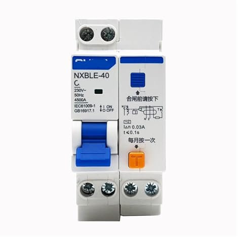 IONQXIDLD Disjoncteur de Protection Contre Les fuites NXBLE-40 1P + N, disjoncteur 230V 10A 16A 20A 25A 32A 40A, disjoncteur à Courant résiduel DPNL(16a)