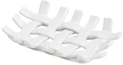 ISKDJBJG Porte-Savon en Céramique de Forme Tissée à la Main, Panier de Rangement, Plateau à, Organisateur de Maquillage, Porte-Clés, Pièces de Rechange de Salle de
