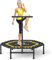 CLORIS 45in Trampoline Rebounder Max Load 450lbs Fitness Trampoline with Adjustable Foam Handle for Adult, Best Gift for Adult (Yellow)