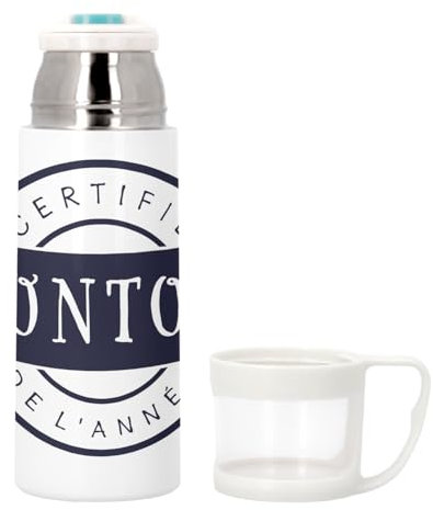 Thermos en Inox avec Tasse Intégrée - Certifié Tonton de l'Année Oncle - 350ml - Bouteille Isotherme