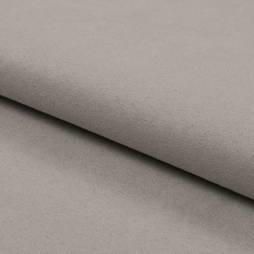 Fabreco NUBUK Polsterstoff Meterware 3 M x 148 cm breit, 100% Polyester, Gewicht 300 g/lfm, Microfaser, Velourleder ideal als oder Möbelstoff für Sofakissen, Polsterbezüge - Hellgrau