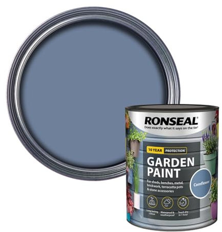 AOC24 Garden Fence Paint 750ml – Multi-Surface Exterior Paint for Wood, Brick, Metal, Stone & Terracotta – Waterproof, Resists Fading, Matt Finish for Sheds, Fences, Garden Furniture Cornflower