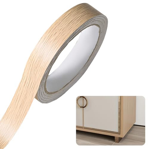 10M Wood Veneer Edging Strip, Self-Adhesive Oak Effect Laminate Trim for Worktops, Furniture & Cabinets - Iron-On Waterproof & Heat Resistant Edge Tape (1.8cm x 10m Roll)