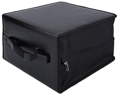 VALICLUD Borsa Porta Cd e Dvd Grande Capacità Per Dischi Organizer Con Manico Custodia Rigida Con Zip Nero Portatile e Resistente Per Archiviazione e Trasporto Facile