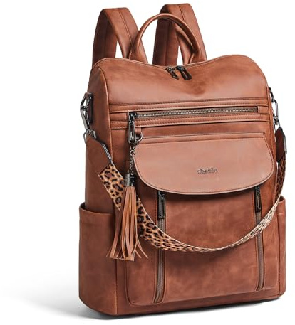 Shrrie Zaino da donna da 15,6 pollici, Zaino da viaggio in pelle Borsa per Infermiere Insegnanti Zaino da cabina, 20 x 40 x 42 cm, Contemporane