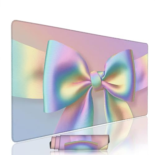 Tapis de Souris Couleur sous Main Bureau Tapis de Souris Gaming XXL 1400x600x3mm Mouse Pad Caoutchouc Noeud Papillon Grand sous Main Gamer Accessoires PC, pour Clavier Ordinateur Portable w-9732