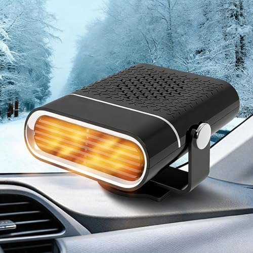 CHENBOOW Auto Heizung Entfroster,12V 150W Tragbare Autoheizung,Auto Heizlüfter,mit 360° Drehbasis Heizung,mit Luftreinigungsfunktion,für Auto Windschutzscheibe Schneller Heizlüfter Defroster