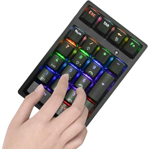 Uonguon Drahtlose Numerische Tastatur Mini USB Mechanische Tastatur | 21 Tasten Ziffernblock Tragbar Mini Für Laptop Desktop Notebook Computer Und Laptop Spiele