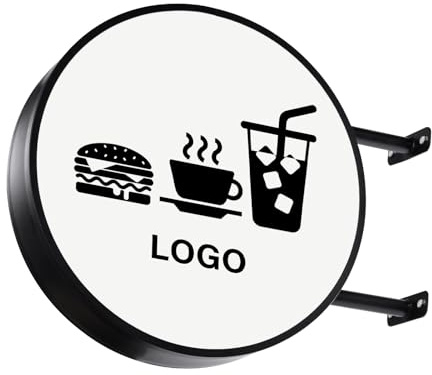 MODVOKE Letrero LED de doble cara como cartel publicitario, doble cara caja de luz para exteriores, 50,8 cm, letrero luminoso iluminado, para café, hotel, restaurante, tiendas minoristas, decoración