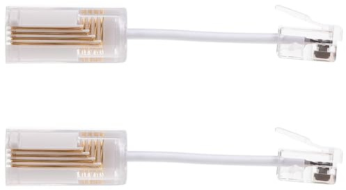 UTHCLO Telefonkabel Entwirrer aus Pvc Undpc Weiß 2 Stück mit 360 Grad Drehung Verbessert Verbindung und Verhindert Kabelsalat Am Festnetztelefon