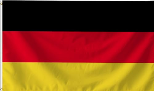 Deutschland Flagge 240X360CM,Deutschland Fahne,lebendige Farbe,doppelt genäht, Polyester, Digitaldruck, mit Messingösen für Garten Innen- Außenbereich (Deutschland, 240X360)