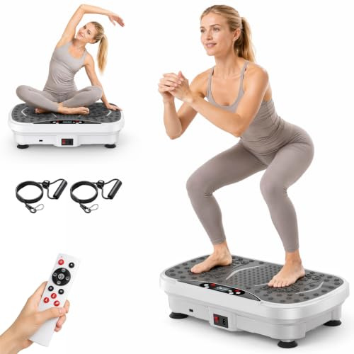 Vibration Plate Lymphatic Drainage Exercise Machine Platform Weight Loss | 99 Speeds Workout Vibrate Stand Shake Board Fitness for Weight Loss Fat Burner for Gym Home Office 150KG Capacity for Women