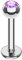 Piersando Piercing Stab Stecker Kugel mit Kristall Lippen Labret Lippenpiercing Ohr Tragus Ohrpiercing Helix Nase Intim Zungen Nasen 1,2mm x 6mm x 3mm Silber Lila